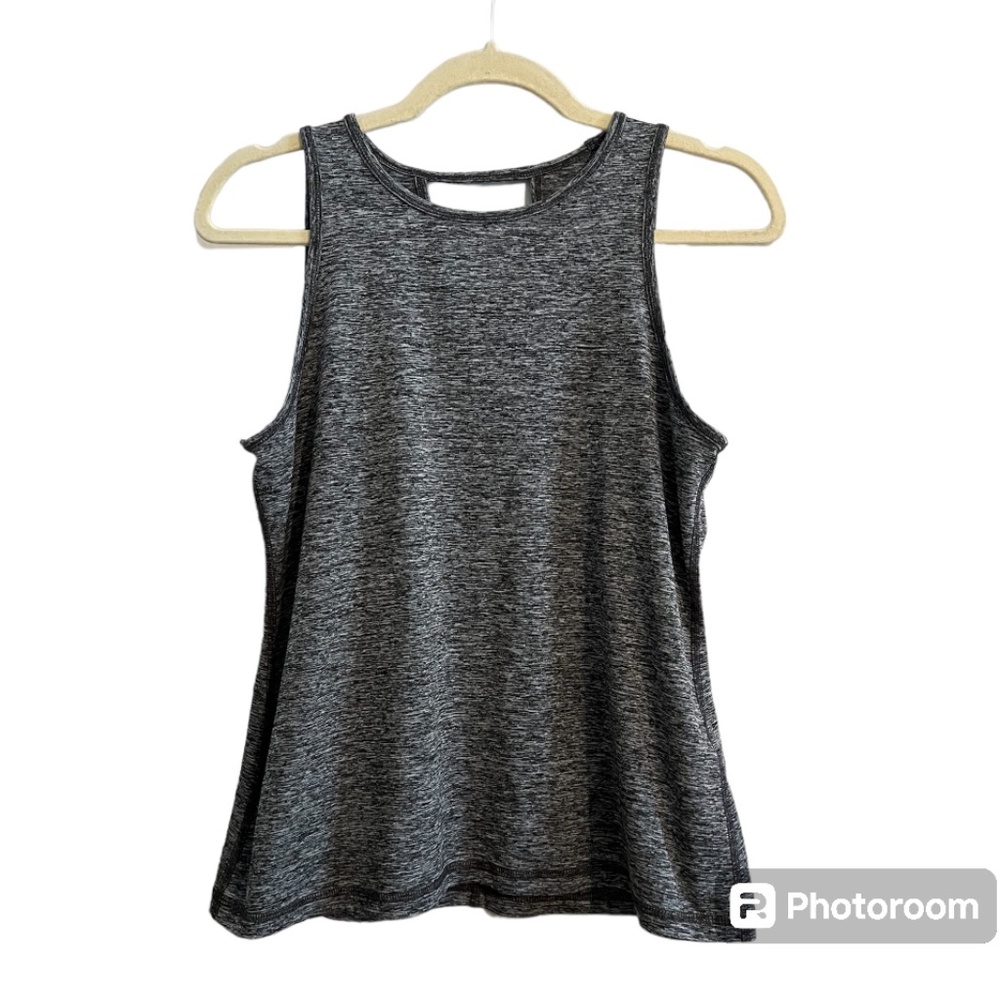 Ideology Women's Heathered Dark Gray Dry-Fit Workout Tank Top with Keyhole-Back